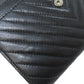 CHANEL Bifold Wallet Calfskin black COCO Mark Vstitch SilverMetal