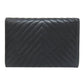 CHANEL Bifold Wallet Calfskin black COCO Mark Vstitch SilverMetal