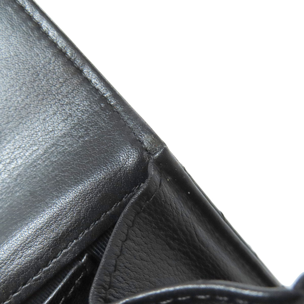 CHANEL Bifold Wallet Calfskin black COCO Mark Vstitch SilverMetal