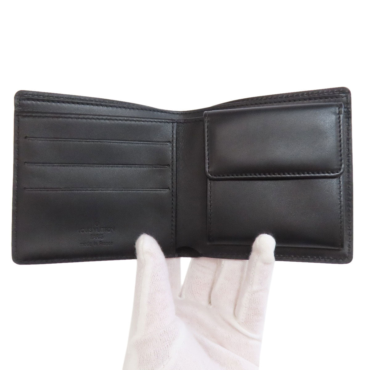 LOUIS VUITTON Bifold Wallet M85016 Nomad leather black Portefeuille・Marco Nomad