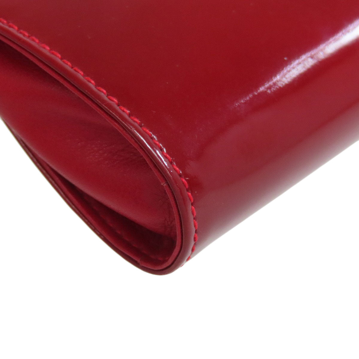 CHANEL Accessory pouch enamel Red COCO Mark ChainShoulder
