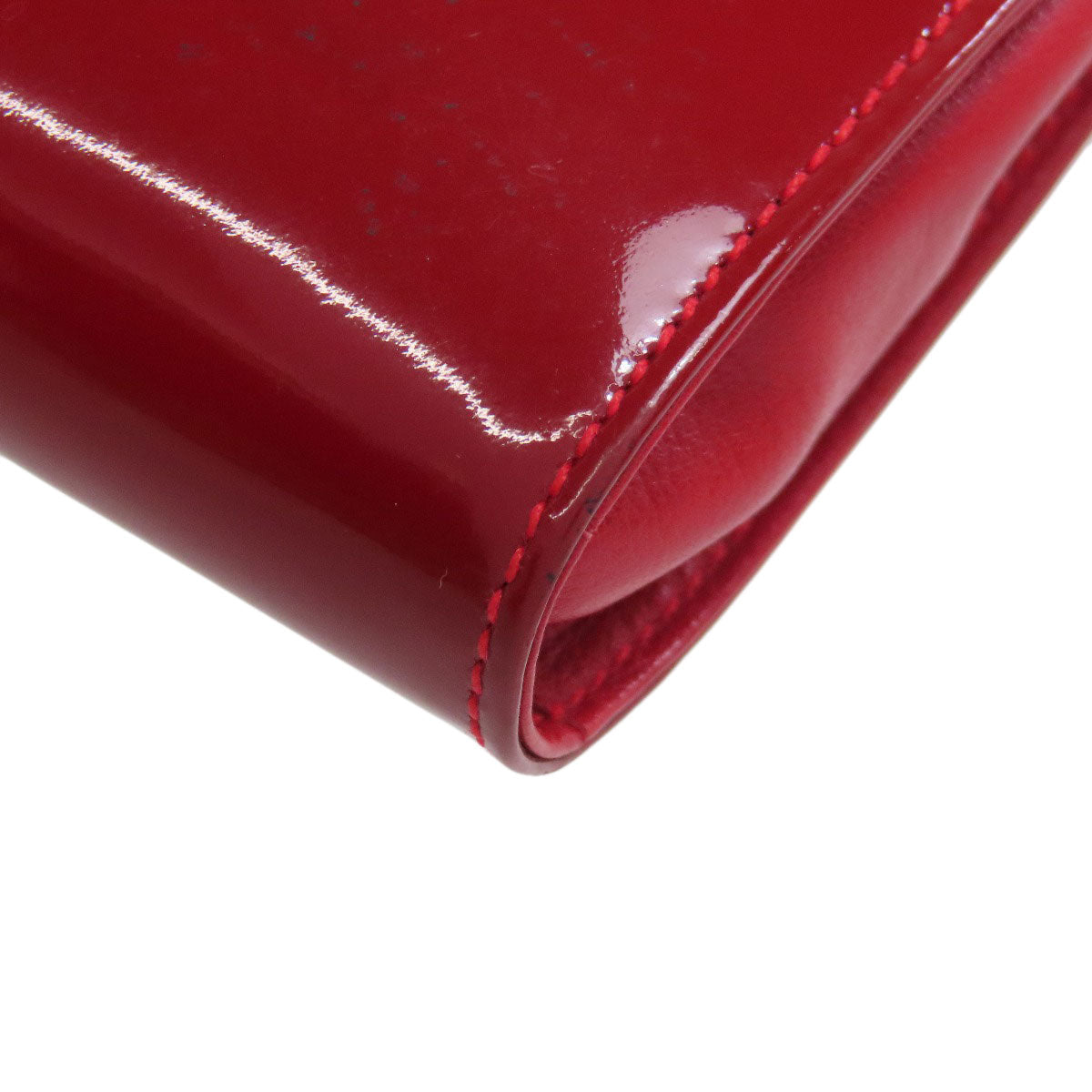CHANEL Accessory pouch enamel Red COCO Mark ChainShoulder