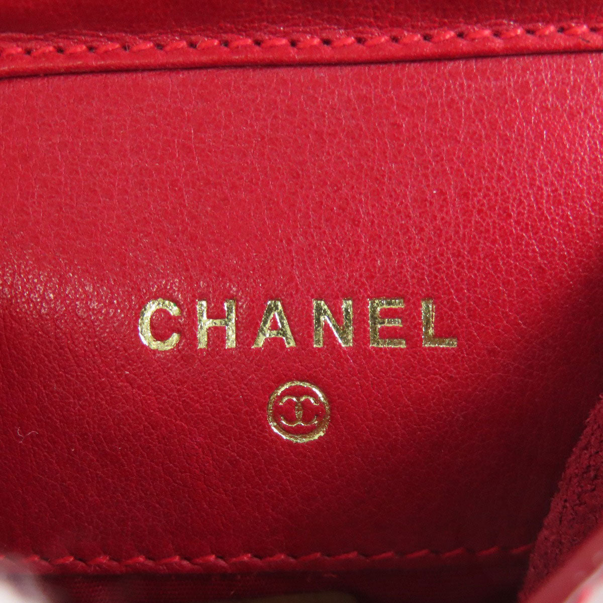 CHANEL Accessory pouch enamel Red COCO Mark ChainShoulder