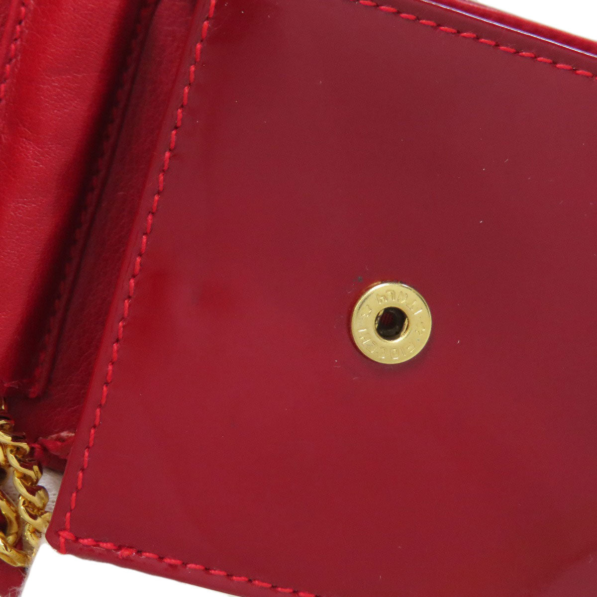 CHANEL Accessory pouch enamel Red COCO Mark ChainShoulder