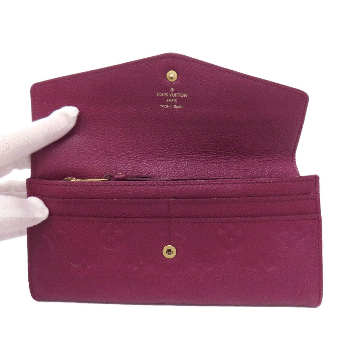 LOUIS VUITTON Long Wallet Purse M60341 Ann Platt purple Portefeuille Curie