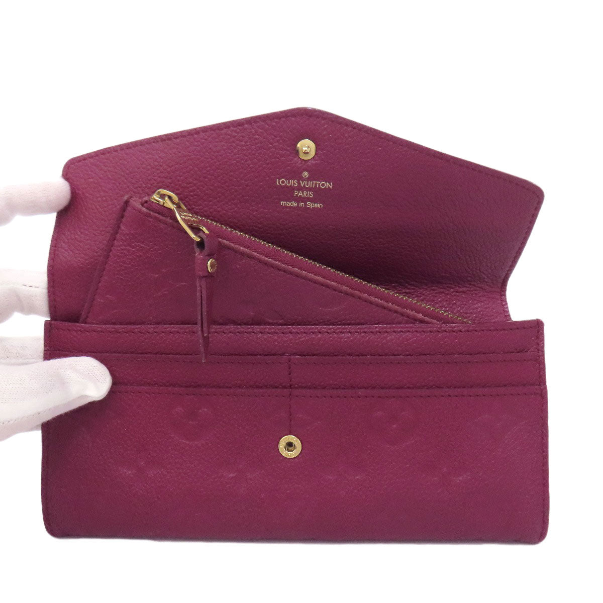 LOUIS VUITTON Long Wallet Purse M60341 Ann Platt purple Portefeuille Curie