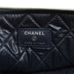 CHANEL Clutch bag leather blue COCO Mark Bicolor