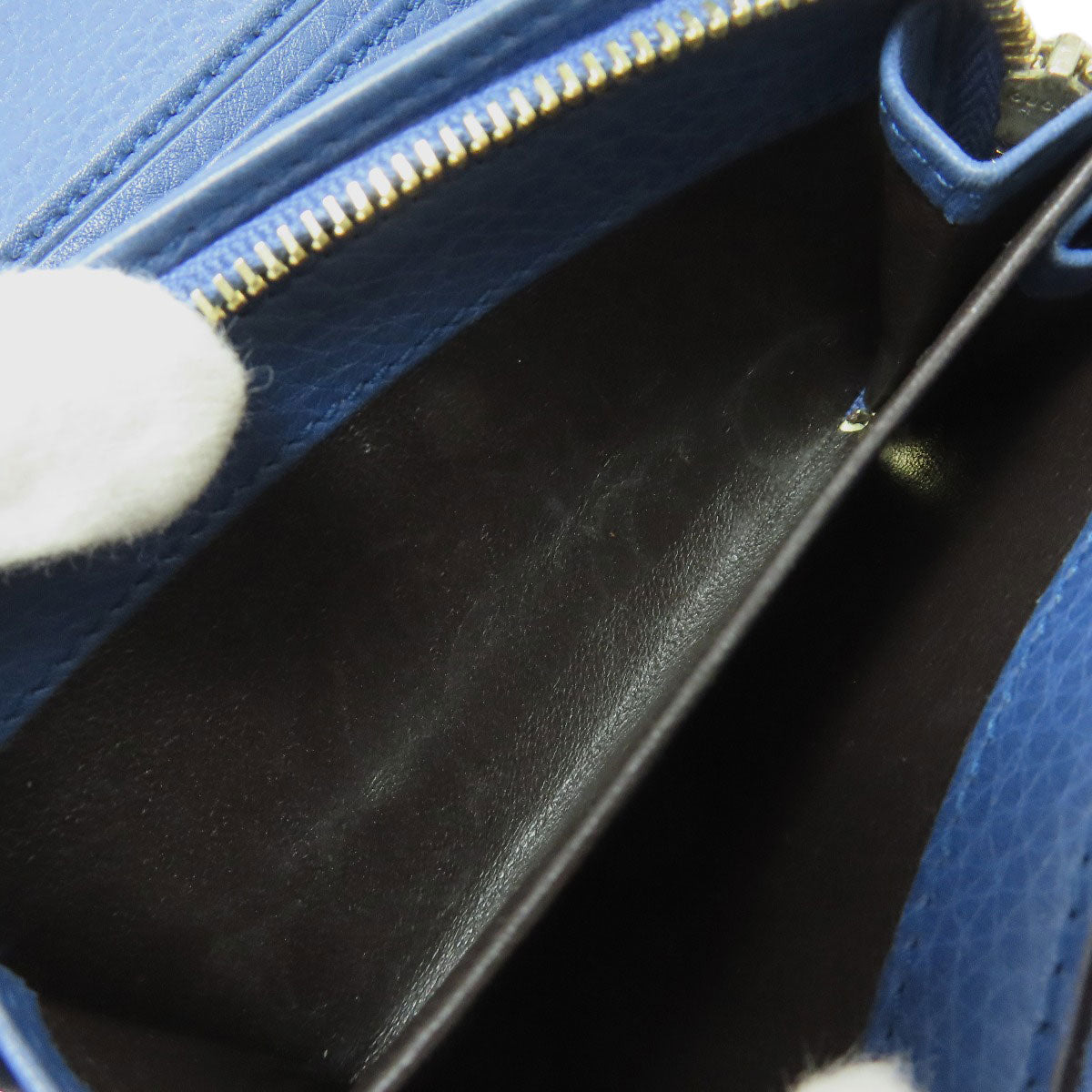GUCCI Bifold Wallet 257017 Calfskin blue Bamboo
