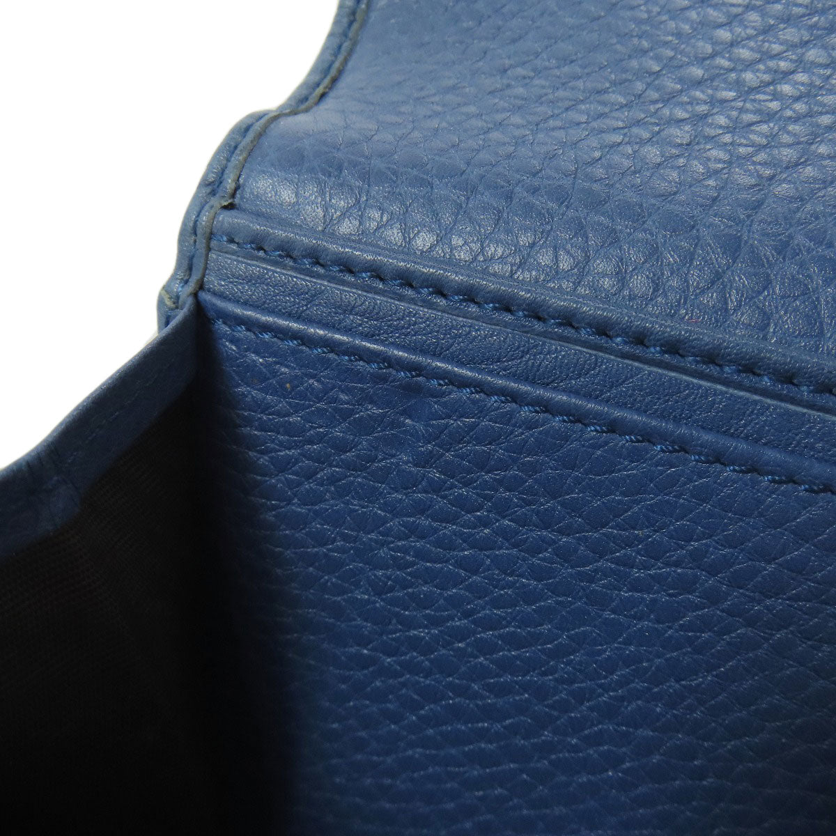 GUCCI Bifold Wallet 257017 Calfskin blue Bamboo