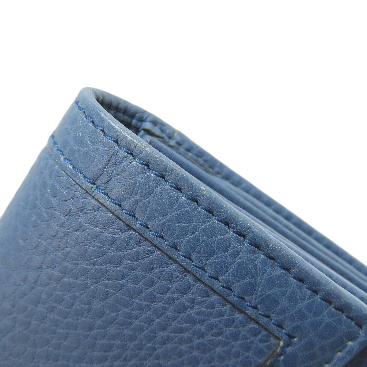 GUCCI Bifold Wallet 257017 Calfskin blue Bamboo