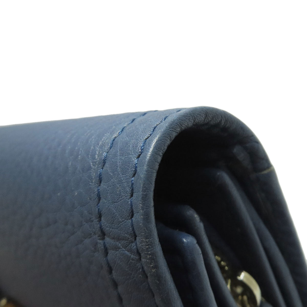 GUCCI Bifold Wallet 257017 Calfskin blue Bamboo