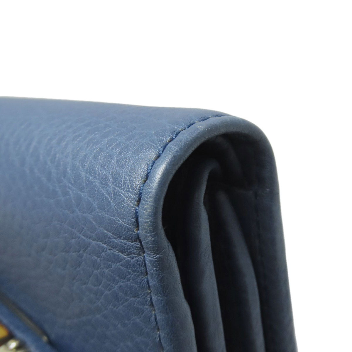 GUCCI Bifold Wallet 257017 Calfskin blue Bamboo