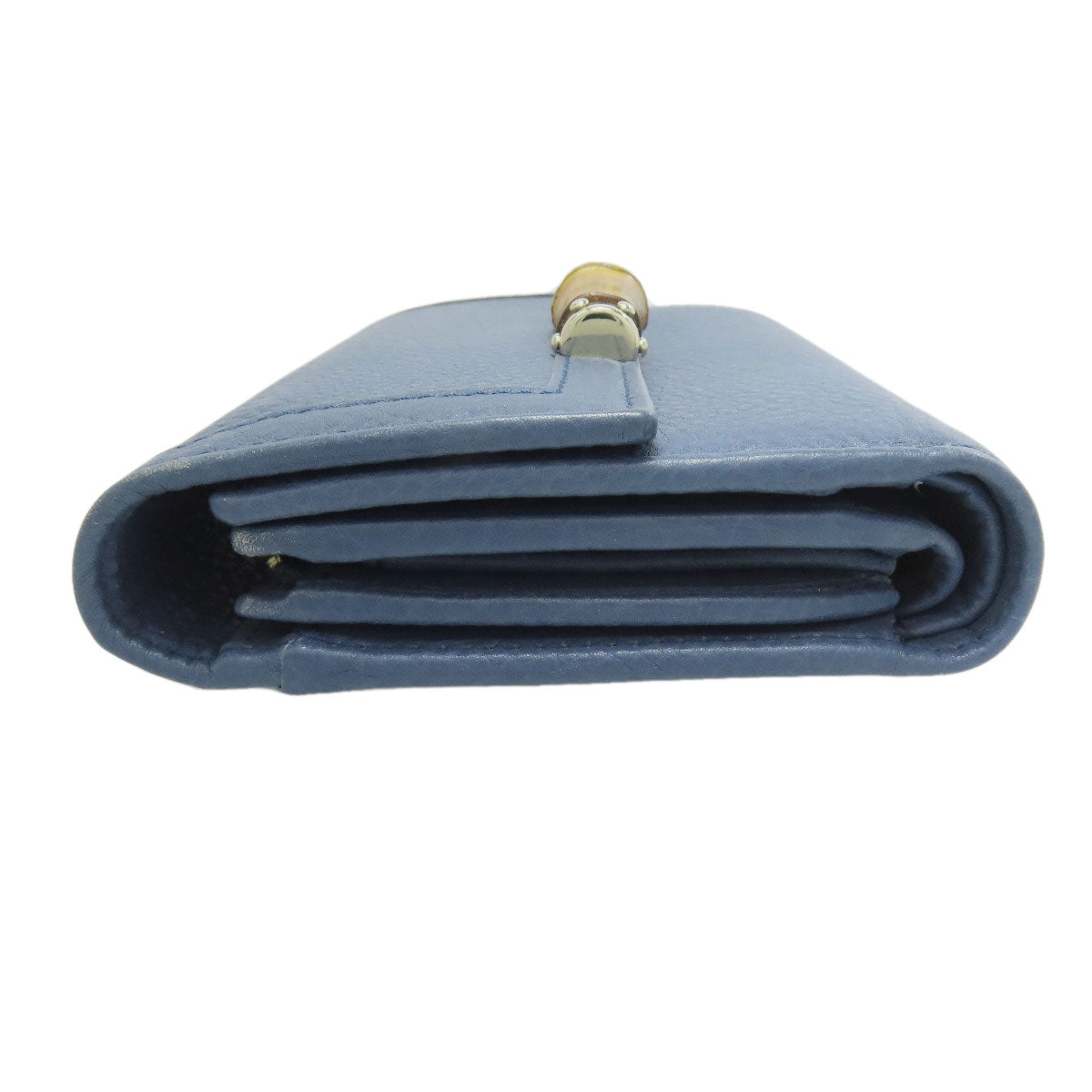 GUCCI Bifold Wallet 257017 Calfskin blue Bamboo