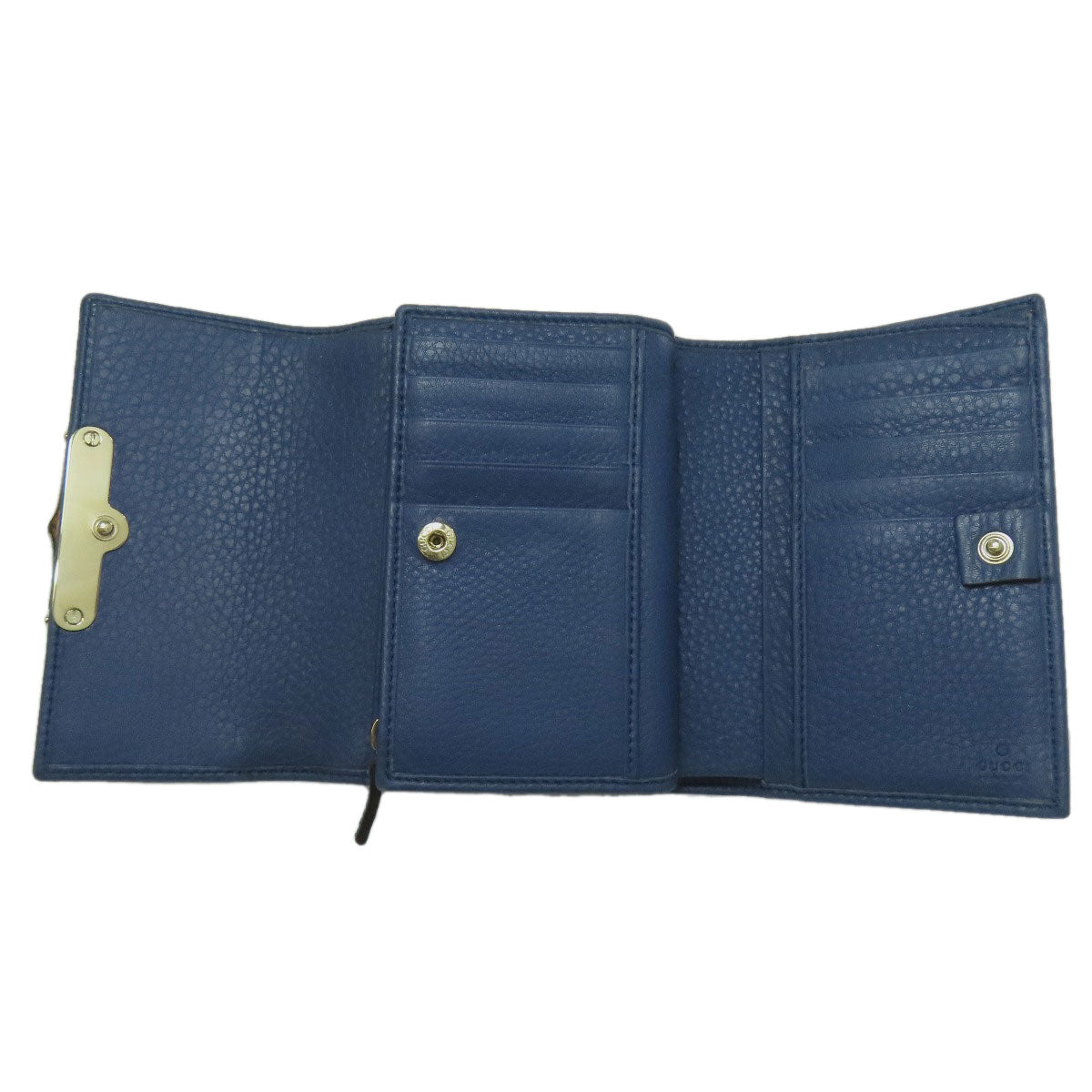 GUCCI Bifold Wallet 257017 Calfskin blue Bamboo