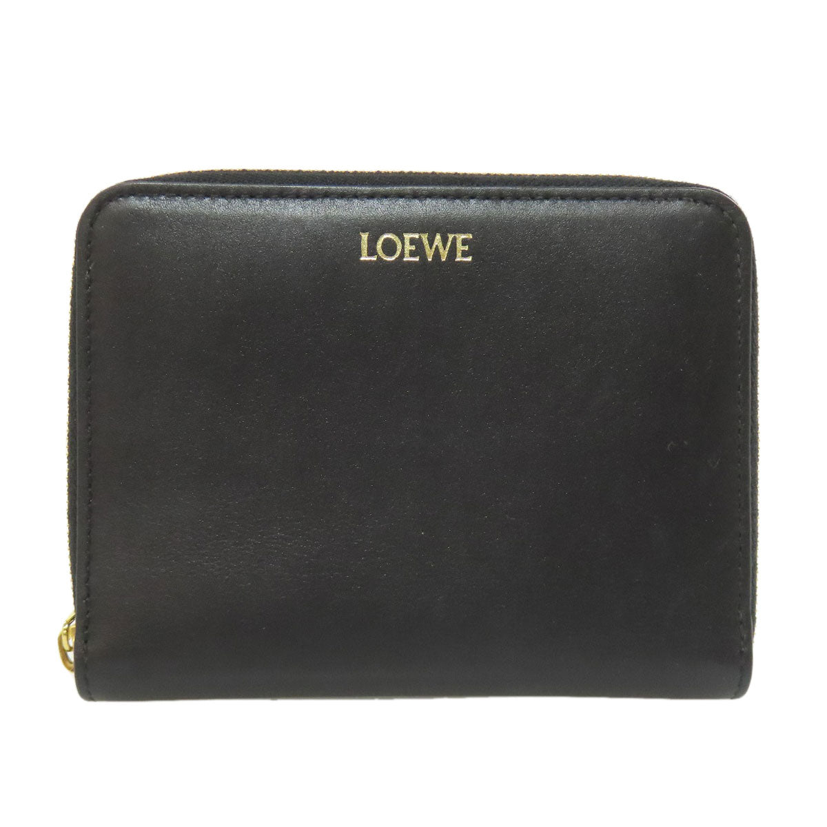 LOEWE Bifold Wallet Calfskin black Knot Compact Zip-Around Wallet