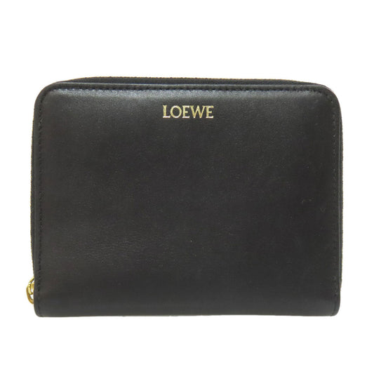 LOEWE Bifold Wallet Calfskin black Knot Compact Zip-Around Wallet