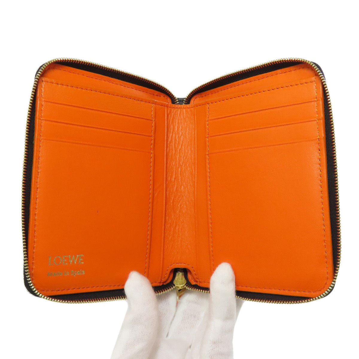 LOEWE Bifold Wallet Calfskin black Knot Compact Zip-Around Wallet