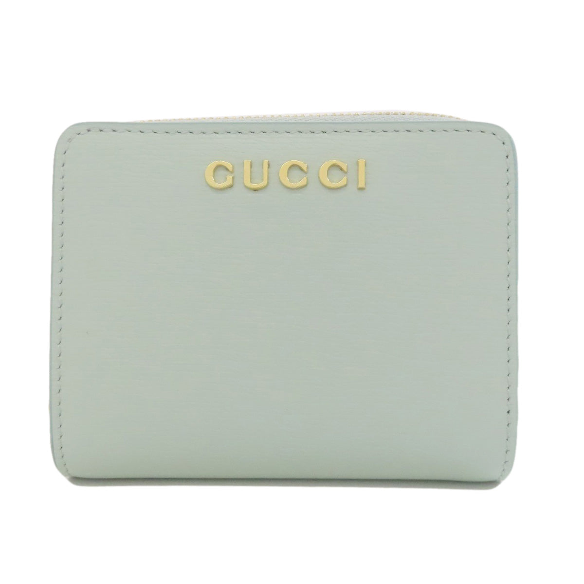 GUCCI Bifold Wallet 772639 Calfskin blue Script Mini Wallet