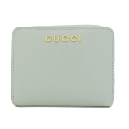 GUCCI Bifold Wallet 772639 Calfskin blue Script Mini Wallet