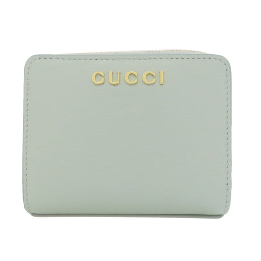 GUCCI Bifold Wallet 772639 Calfskin blue Script Mini Wallet