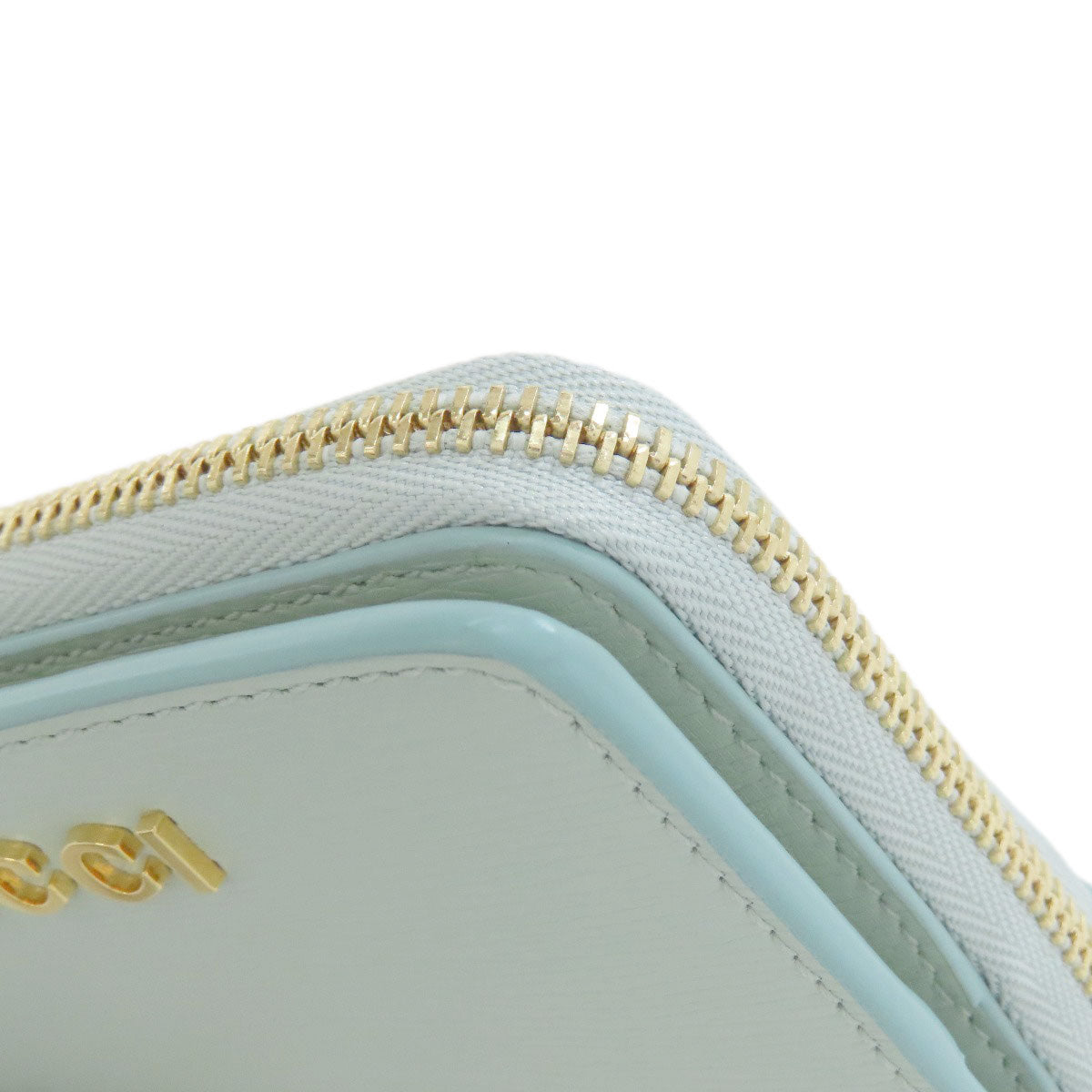 GUCCI Bifold Wallet 772639 Calfskin blue Script Mini Wallet
