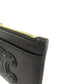 CELINE Coin case leather black Triomphe