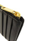 CELINE Coin case leather black Triomphe