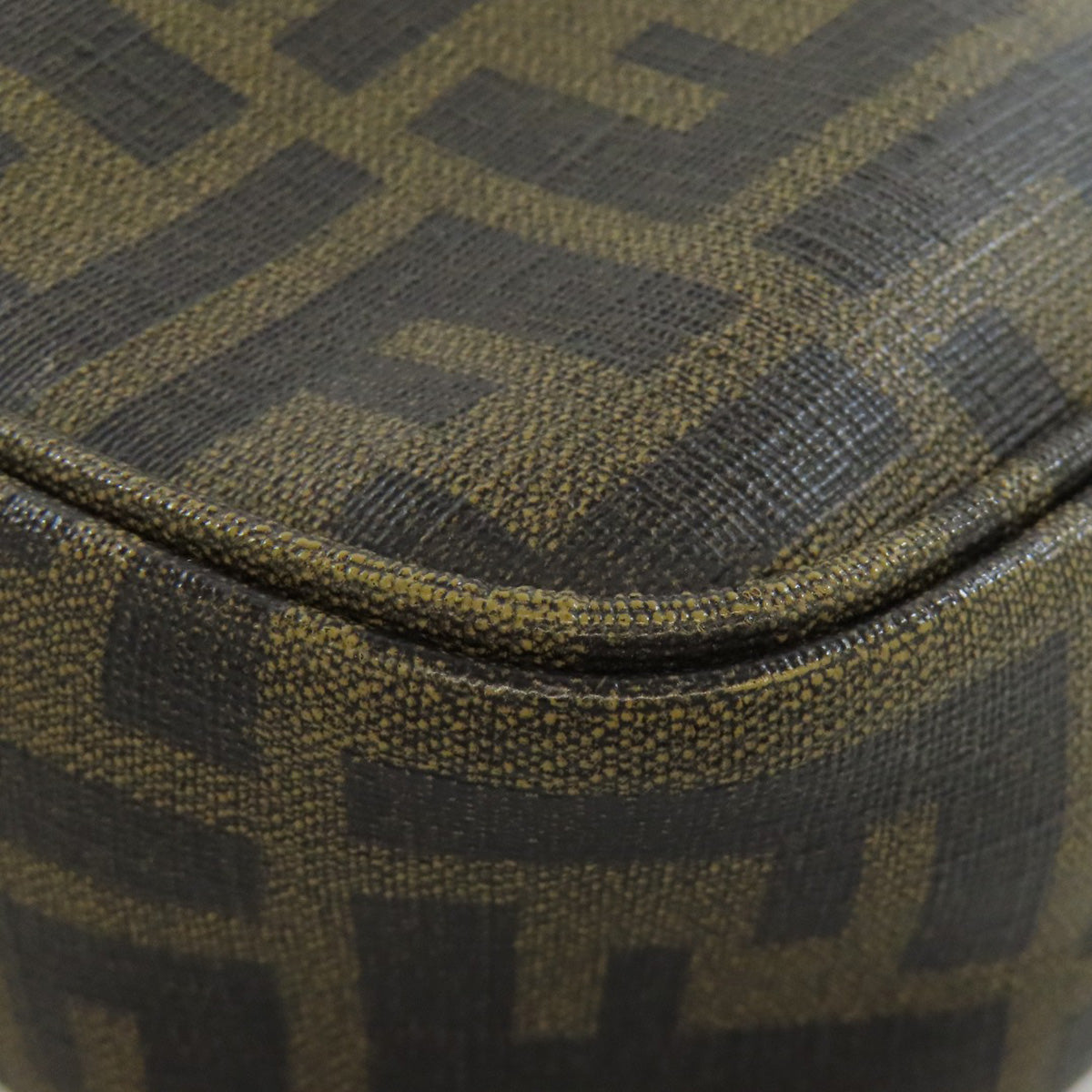FENDI Shoulder Bag PVC Brown Zucca Pattern