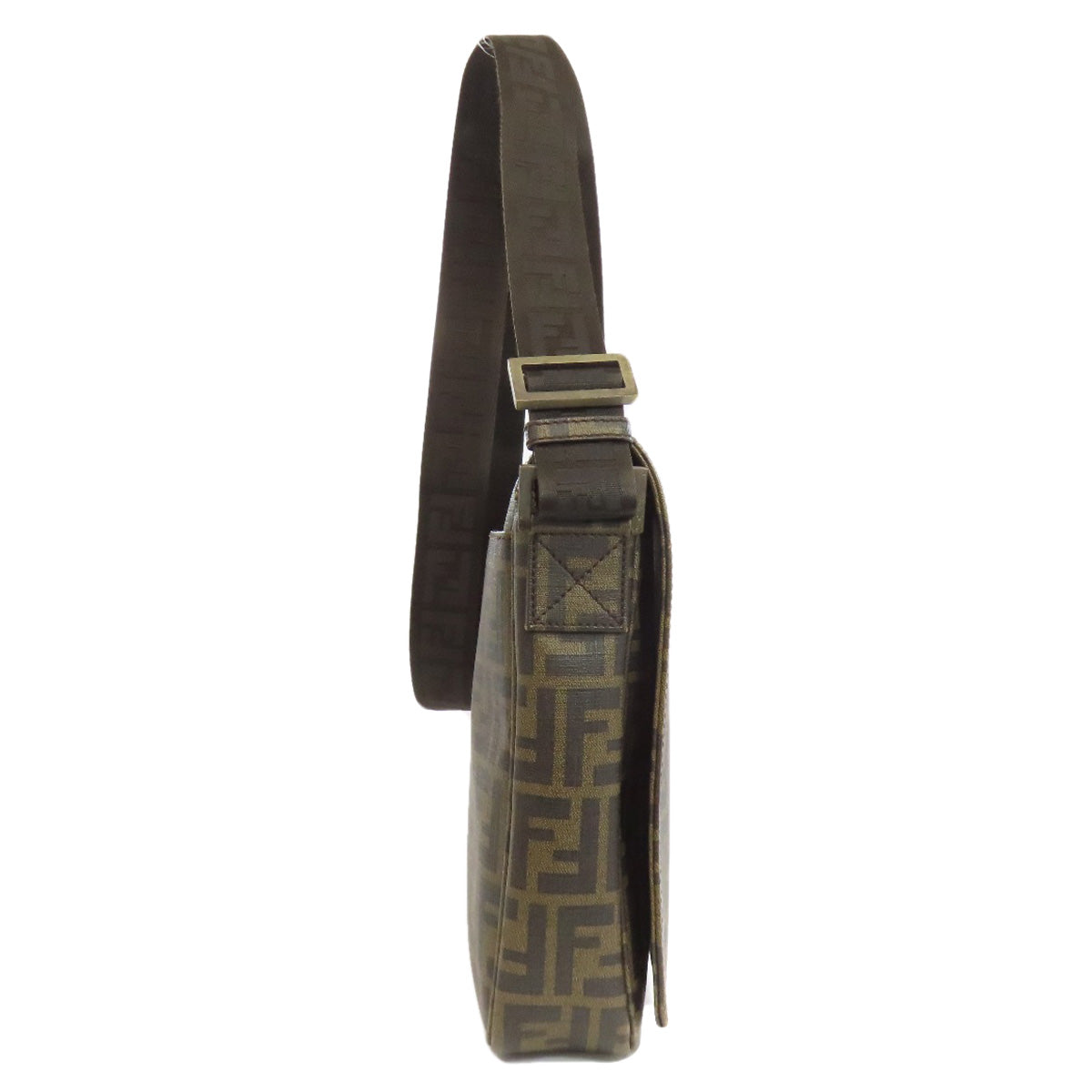 FENDI Shoulder Bag PVC Brown Zucca Pattern