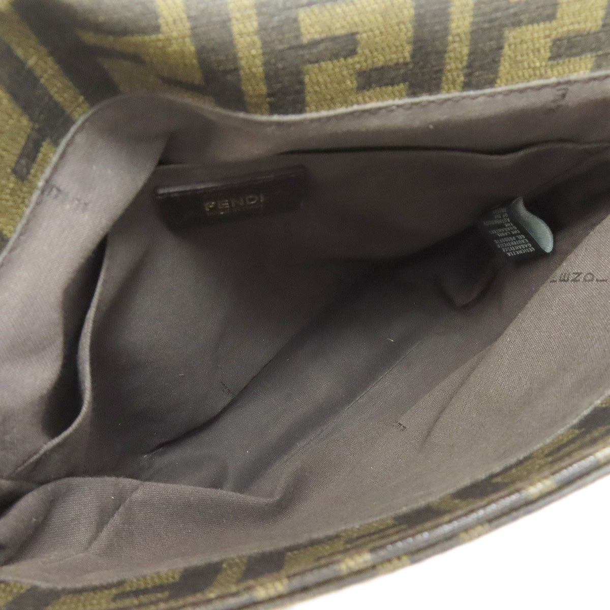 FENDI Shoulder Bag PVC Brown Zucca Pattern