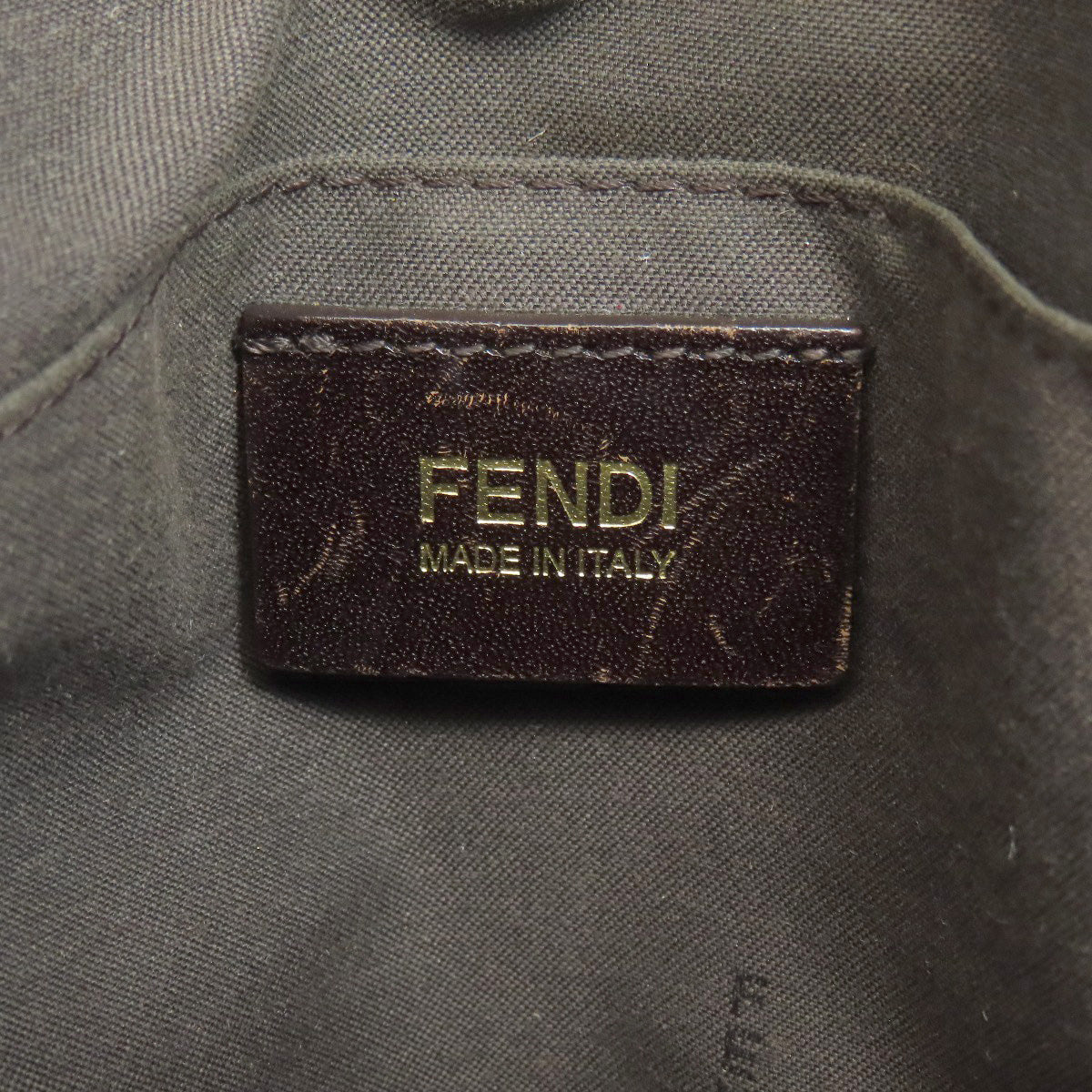 FENDI Shoulder Bag PVC Brown Zucca Pattern
