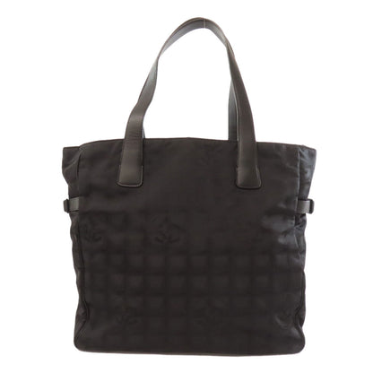 CHANEL Tote Bag Nylon jacquard black New Travel Line MM