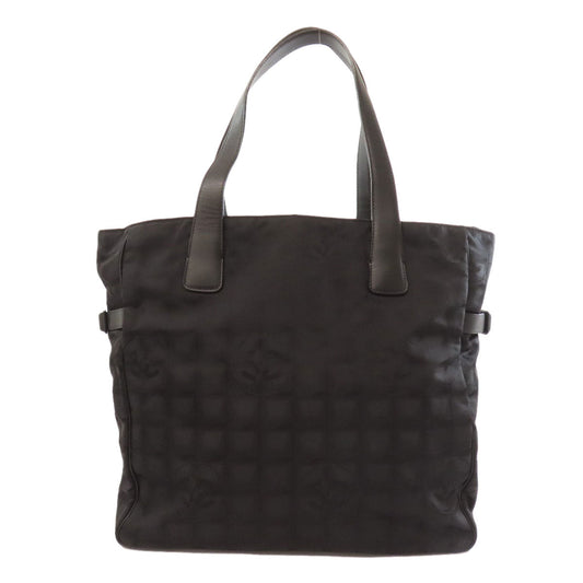 CHANEL Tote Bag Nylon jacquard black New Travel Line MM