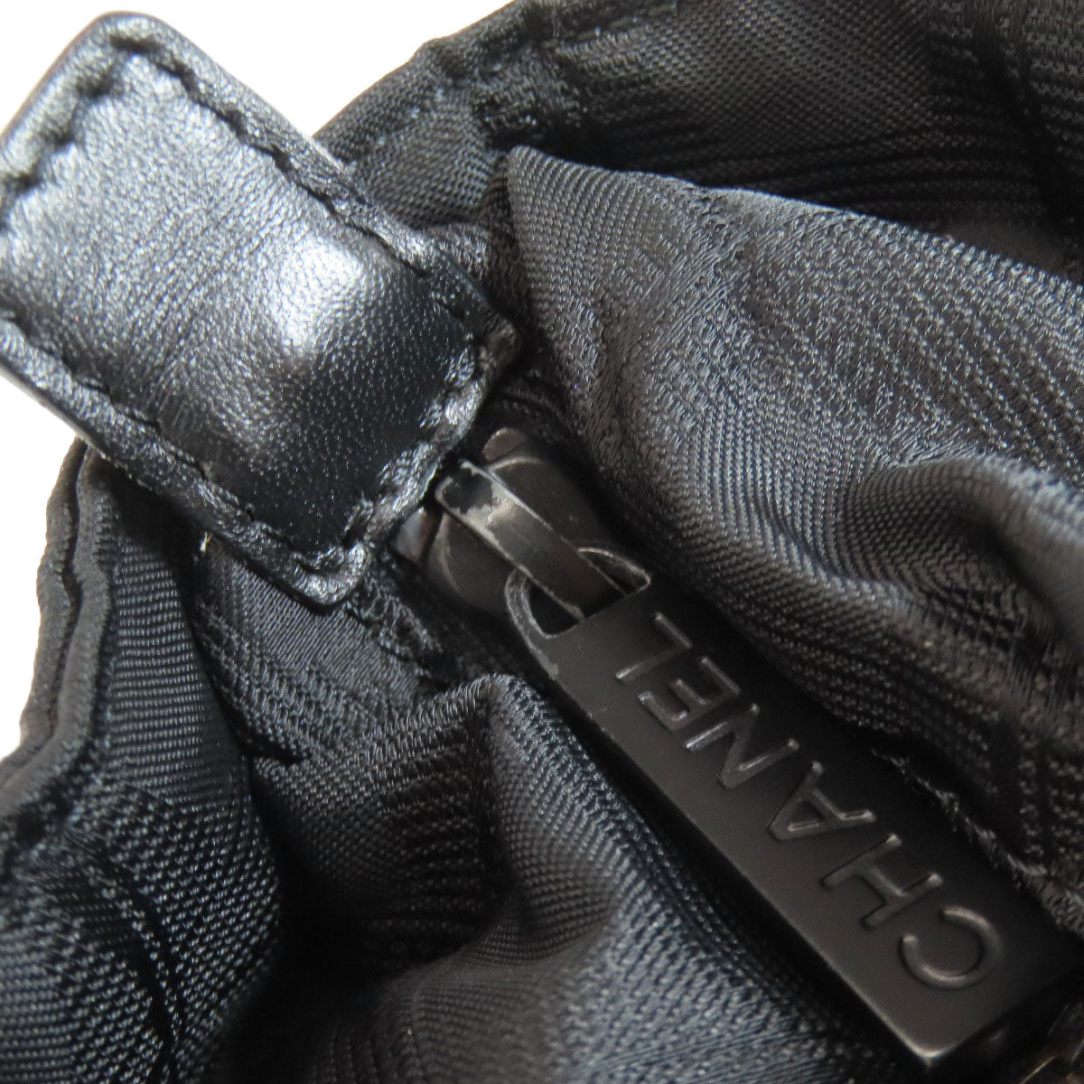 CHANEL Tote Bag Nylon jacquard black New Travel Line MM