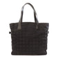CHANEL Tote Bag Nylon jacquard black New Travel Line MM