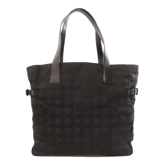 CHANEL Tote Bag Nylon jacquard black New Travel Line MM