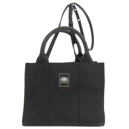 BALENCIAGA Handbag 620882 canvas black 2WAY