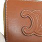 CELINE Coin case leather Brown Triomphe