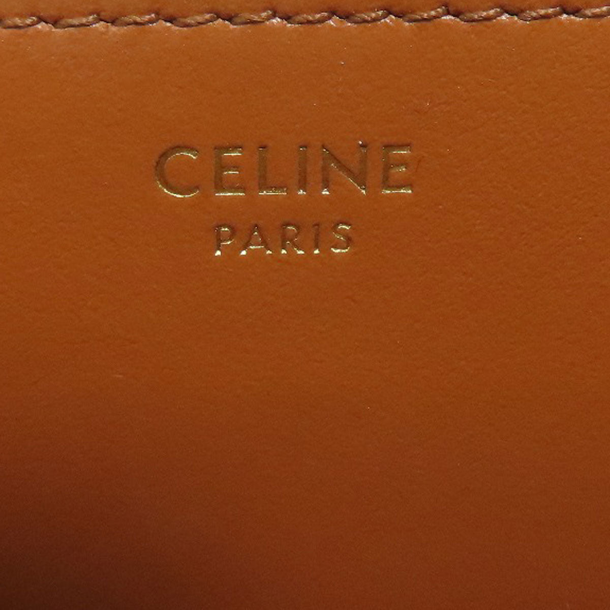 CELINE Coin case leather Brown Triomphe