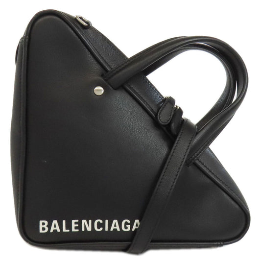 BALENCIAGA Handbag 527272 leather black Triangle Duffle 2WAY