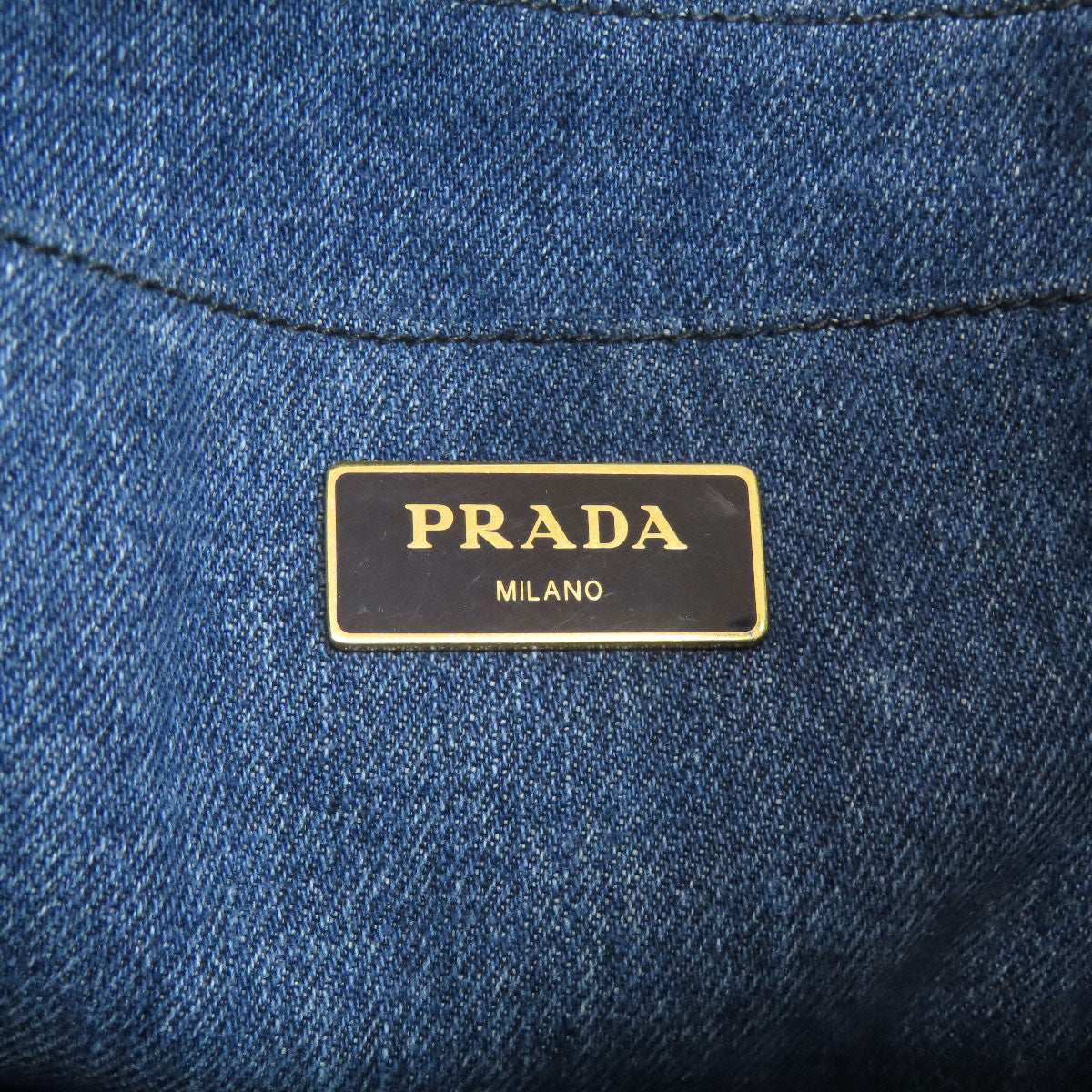 PRADA Handbag denim blue Canapa mini 2 WAY