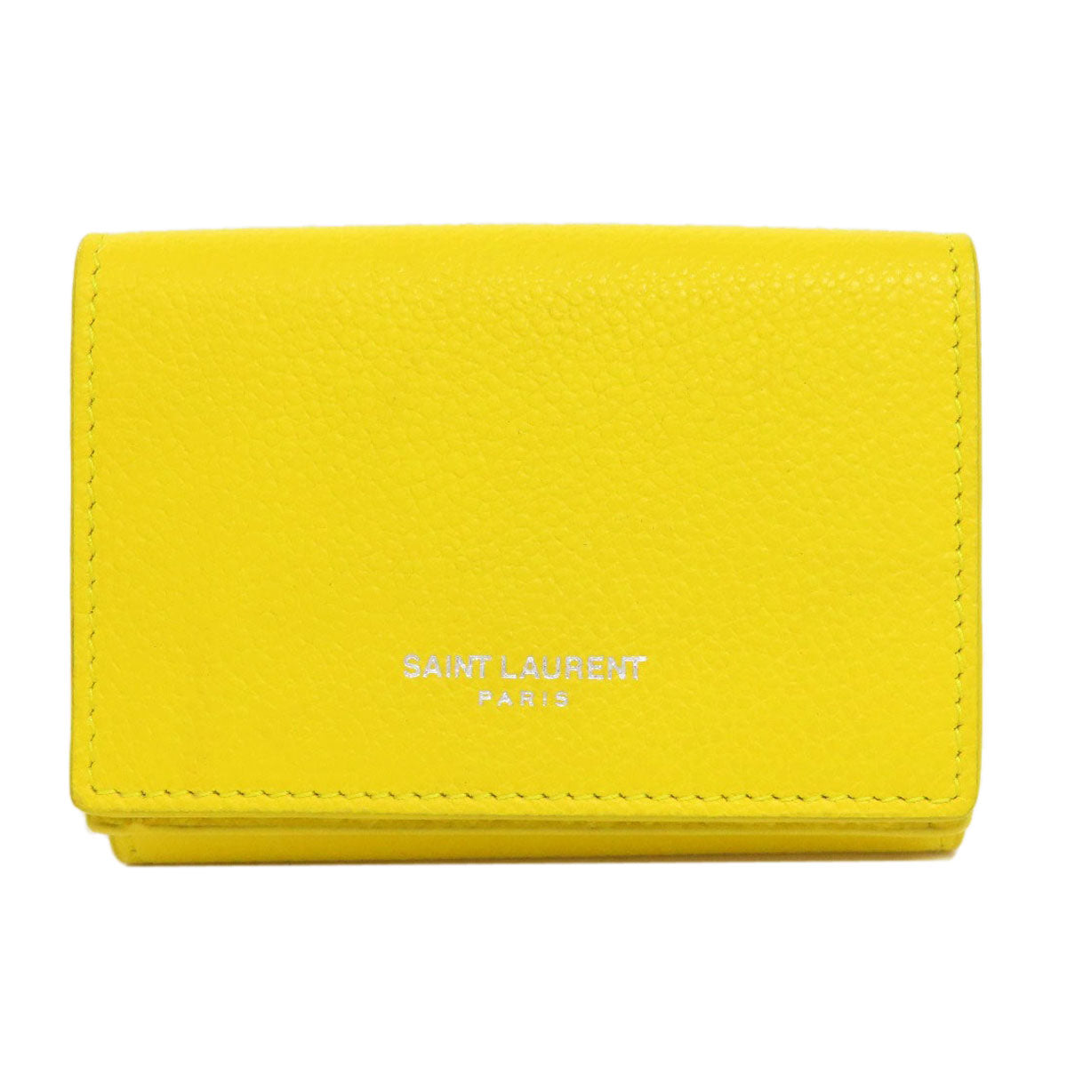 SAINT LAURENT Bifold Wallet leather yellow Compact wall