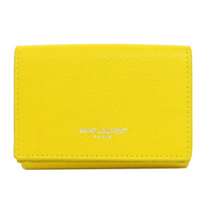 SAINT LAURENT Bifold Wallet leather yellow Compact wall