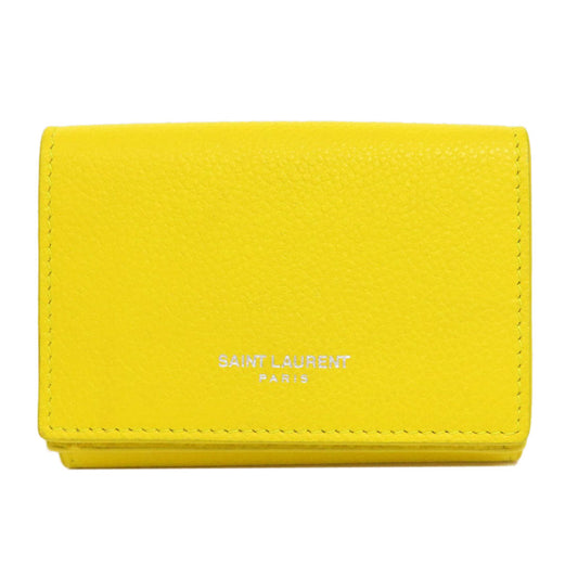SAINT LAURENT Bifold Wallet leather yellow Compact wall