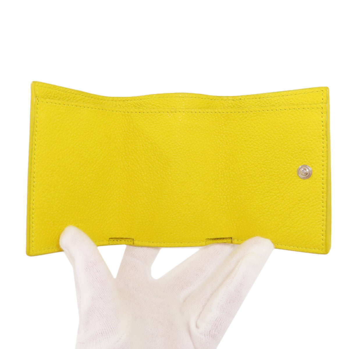 SAINT LAURENT Bifold Wallet leather yellow Compact wall