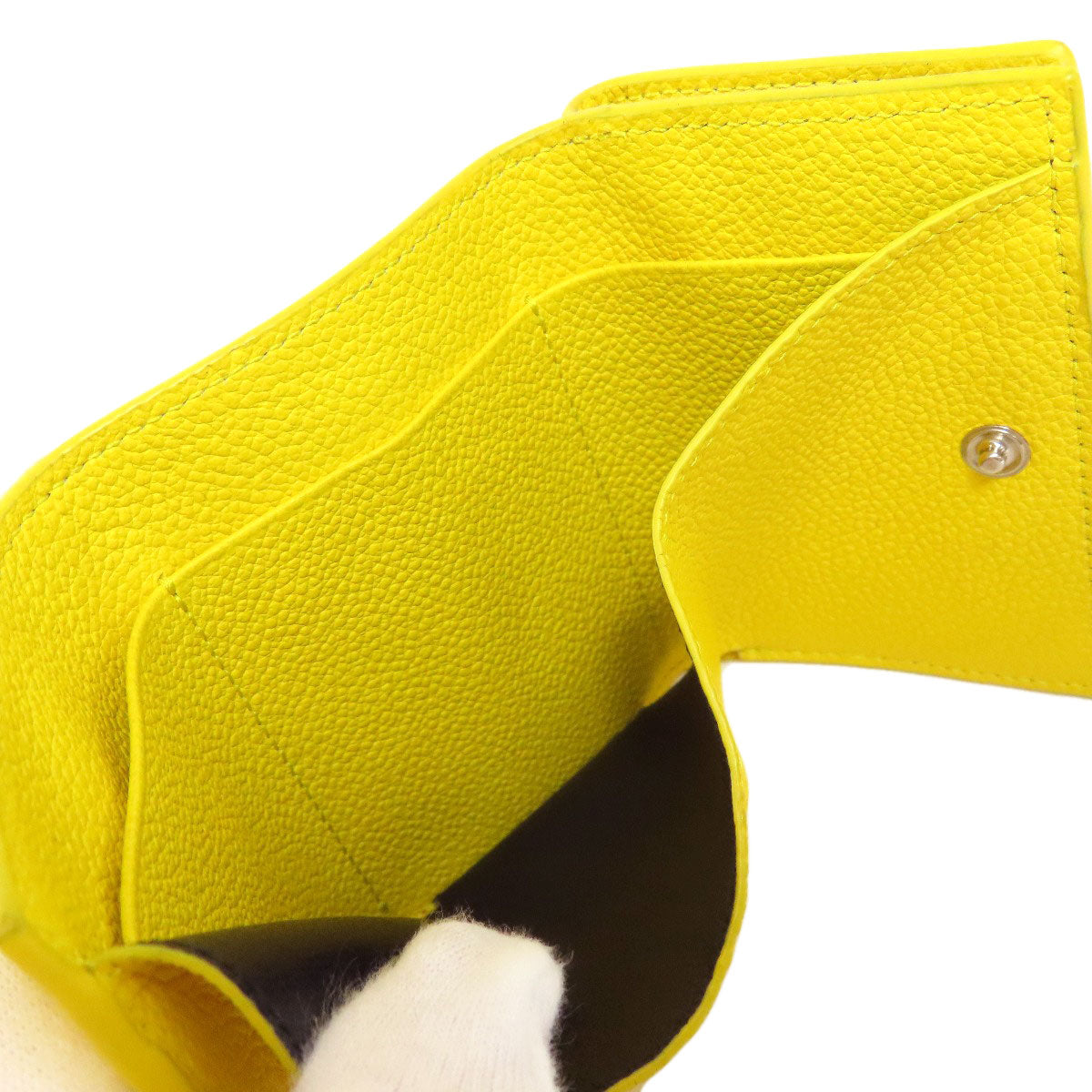 SAINT LAURENT Bifold Wallet leather yellow Compact wall