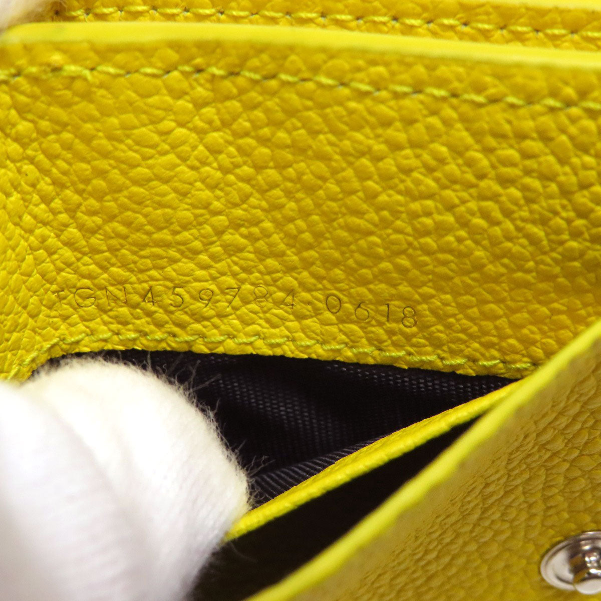 SAINT LAURENT Bifold Wallet leather yellow Compact wall