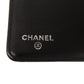 CHANEL Long Wallet Purse Patent leather black Icon SilverMetal