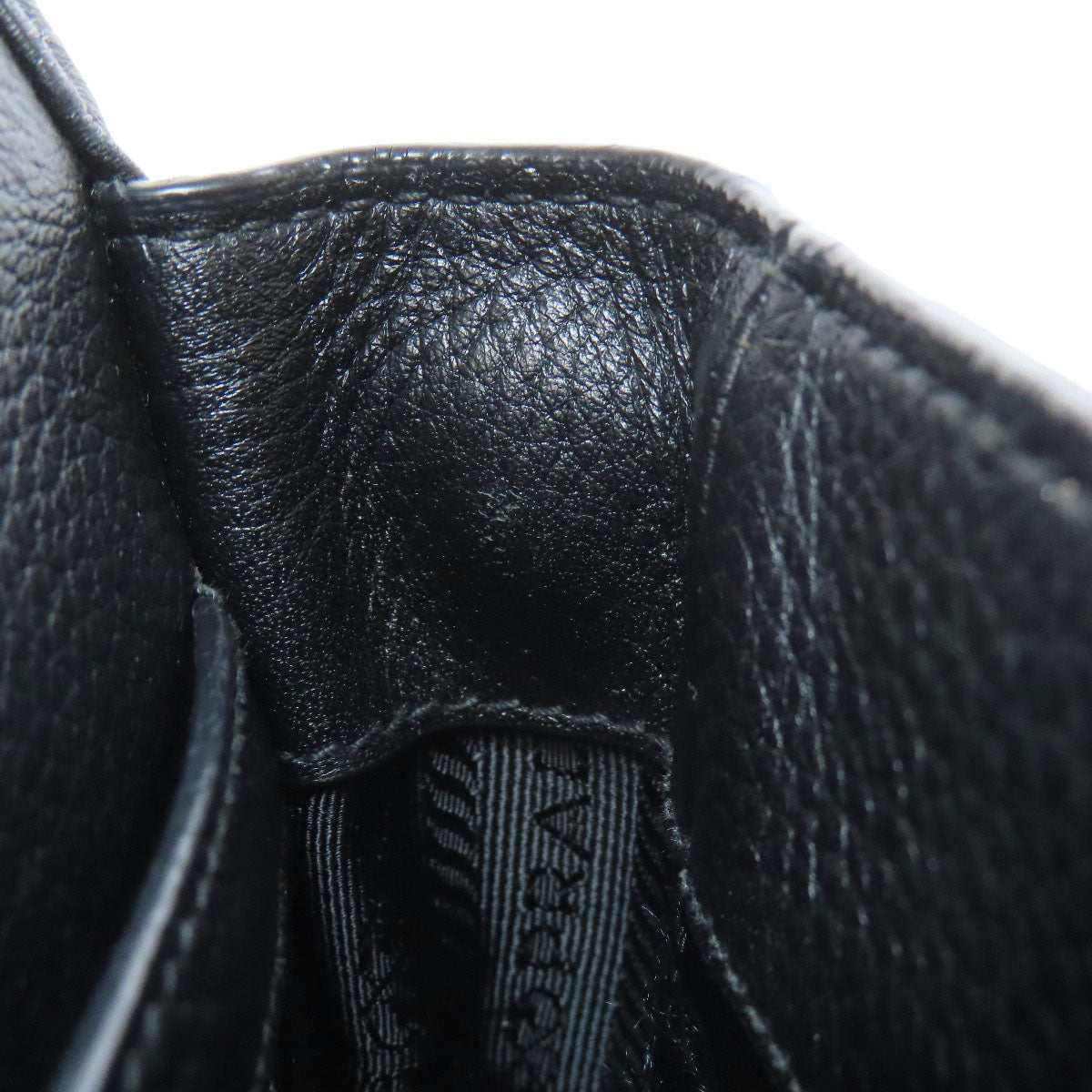 PRADA Shoulder Bag Calfskin black logoMetal
