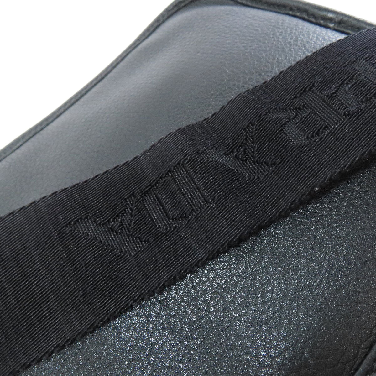 PRADA Shoulder Bag Calfskin black logoMetal